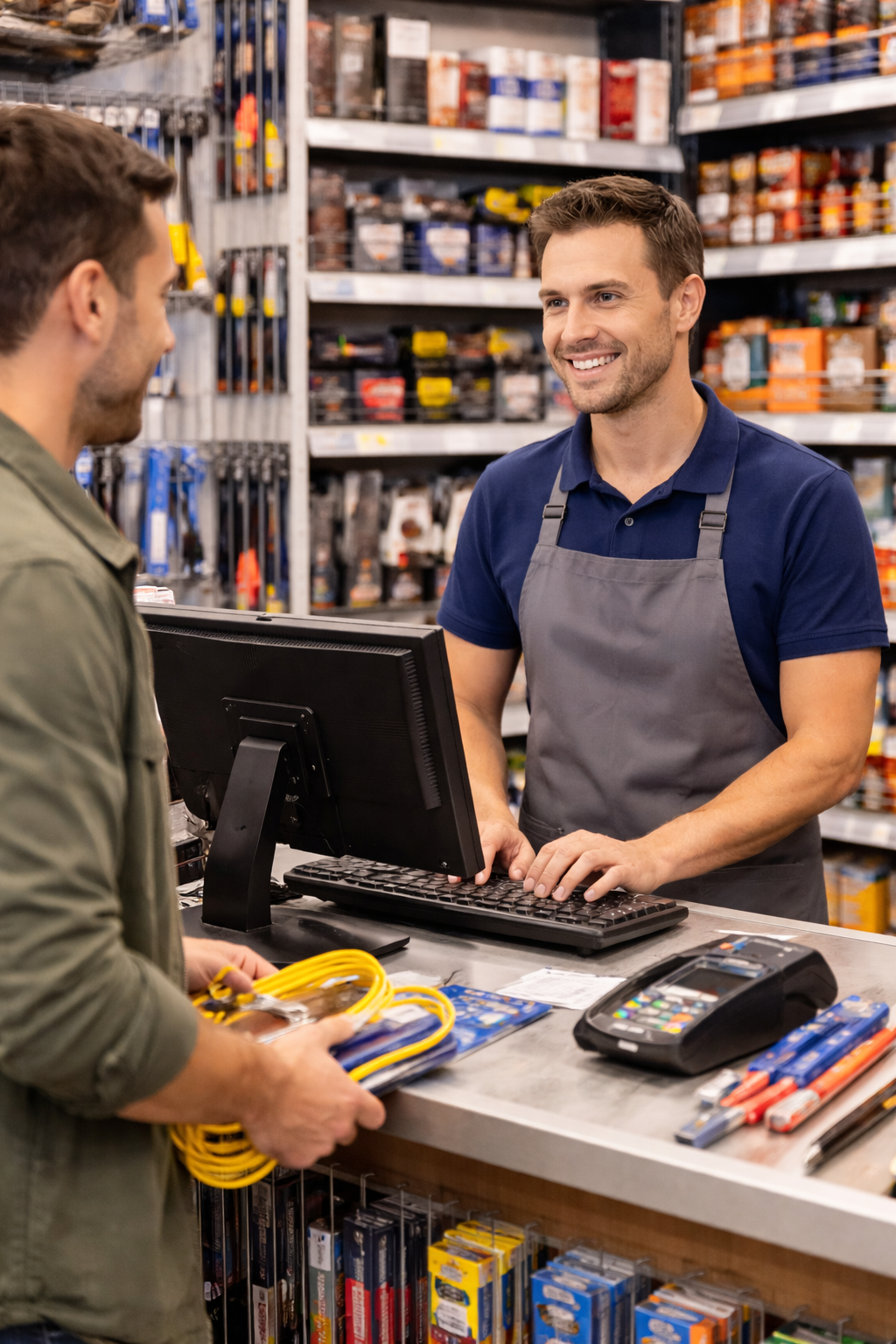 Clientes comprando en ferreteria