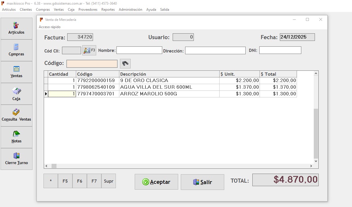 Maxikiosco Pro en venta - pantalla 1